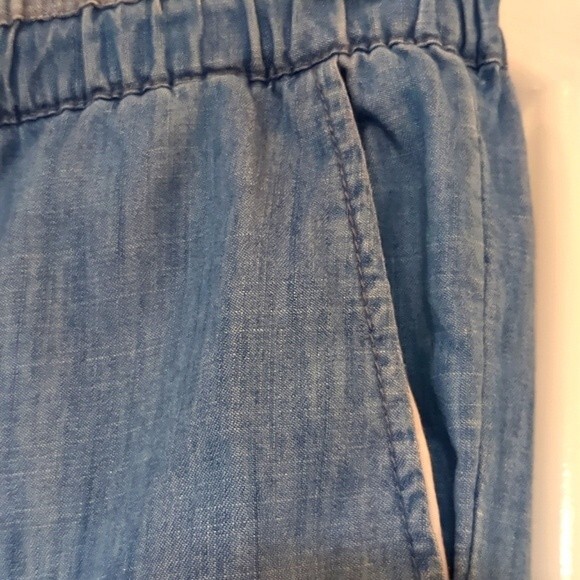 Life in Progress Denim Chambray Joggers Drawstring Pockets Pants S - Picture 9 of 9